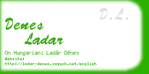 denes ladar business card