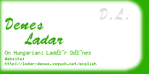 denes ladar business card